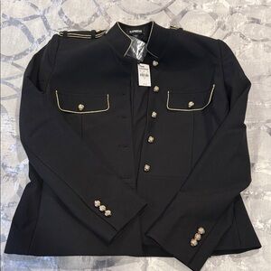 Express Black Novelty Jacket with Gold Trim